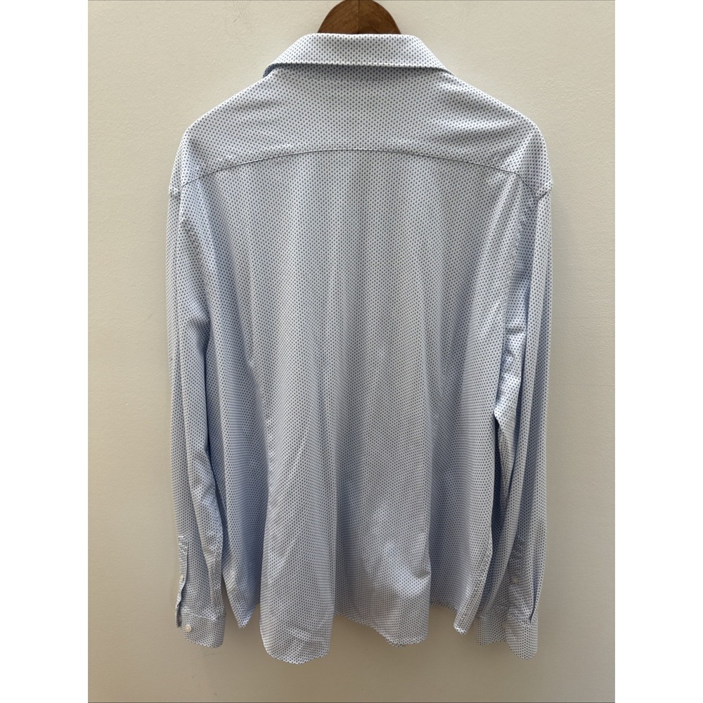 EXPRESS ~Men's XXLarge L/G~ SLIM FIT Buttoned Stretch Cotton  Dress Shirt Blue - Picture 5 of 10